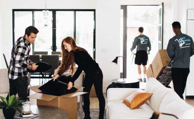 Image: the Get Moving crew on a residential move.